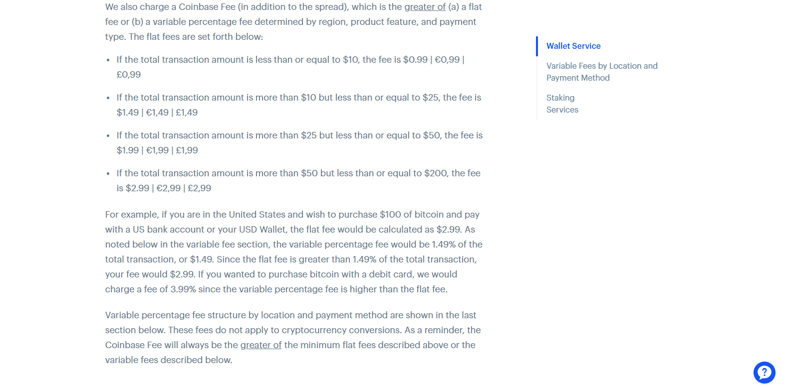 Coinbase Review four tier fee structure